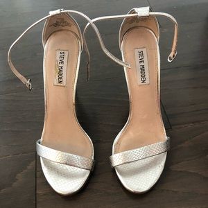 Steve Madden strappy heels silver